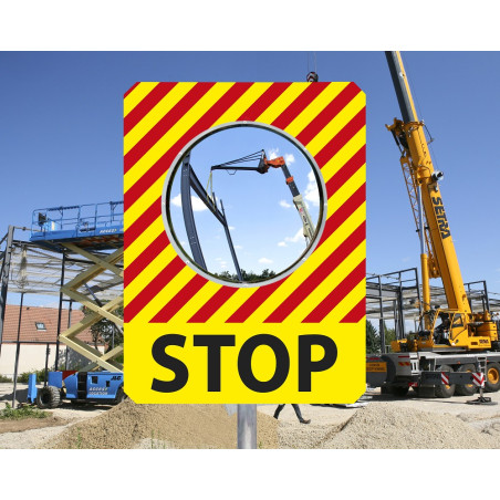 Miroir de chantier temporaire "STOP" - Diamètre 600 mm - Garantie 1 an