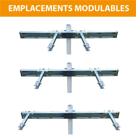 Fourche pour la pose de deux miroirs