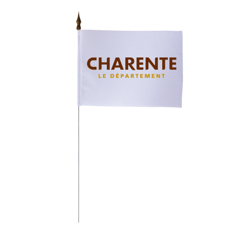 Drapeau de table du Conseil Départemental de la Charente - 10x15 cm 