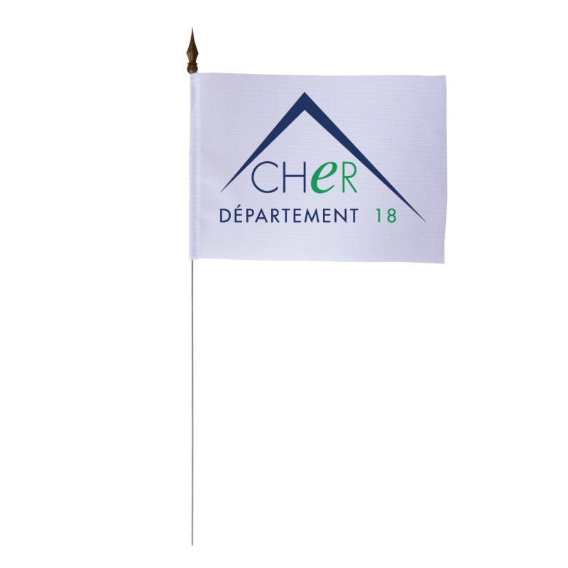 Drapeau de table du Conseil Départemental du Cher - 10x15 cm