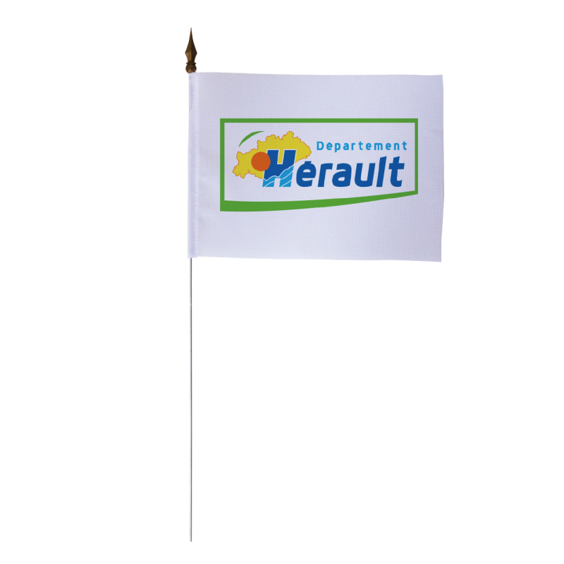 Drapeau de table du Conseil Départemental de l'Hérault 10x15 cm 