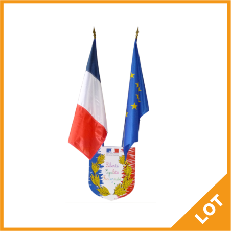 LOT Spécial Ecole - Ecusson + drapeaux