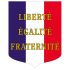 Ecusson porte-drapeaux tricolore Liberté Egalité Fraternité