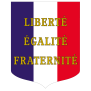 Ecusson porte-drapeaux tricolore Liberté Egalité Fraternité