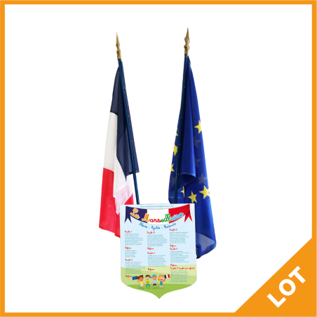 Lot Ecusson + 2 drapeaux