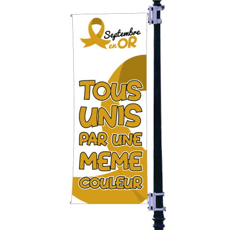Bannière de potence de rue Septembre en Or 80 x 200 cm