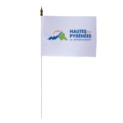 Drapeau de table 10x15 cm du Conseil Départemental des Hautes-Pyrénées - A l'unité
