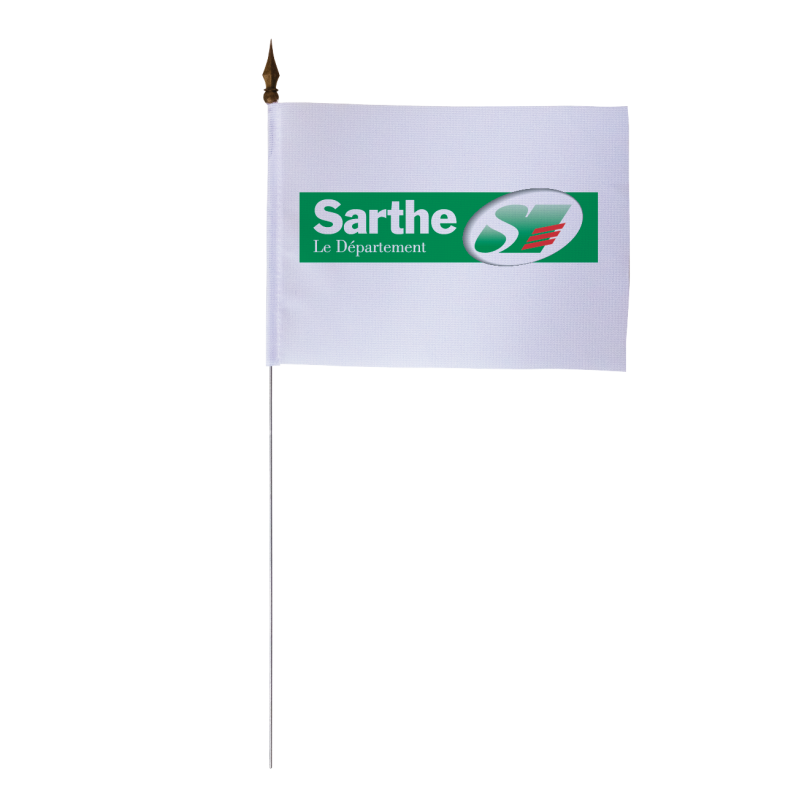 Drapeau de table du  Conseil Départemental de la Sarthe- 10x15 cm