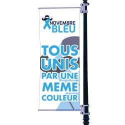 Bannière de potence de rue Novembre Bleu Movember 80 x 200 cm