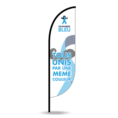 Lot Voile + Mât + Pied platine Novembre Bleu Movember