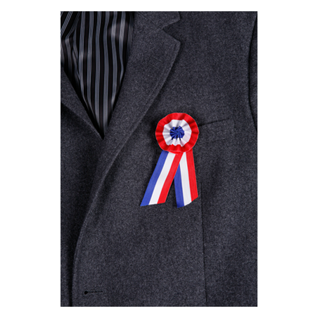 Cocarde tricolore avec pans en tissu