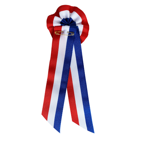 Cocarde tricolore en tissu avec pans