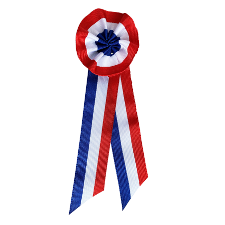 Cocarde tricolore en tissu avec pans