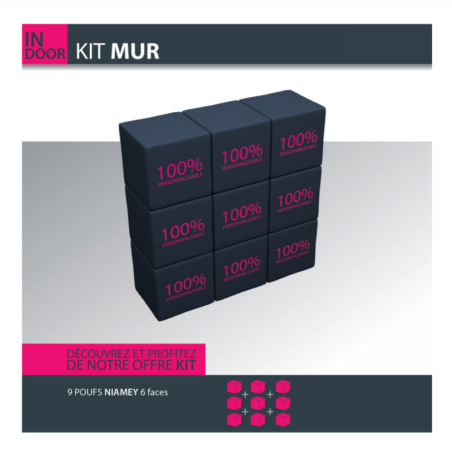 Kit 9 poufs ronds