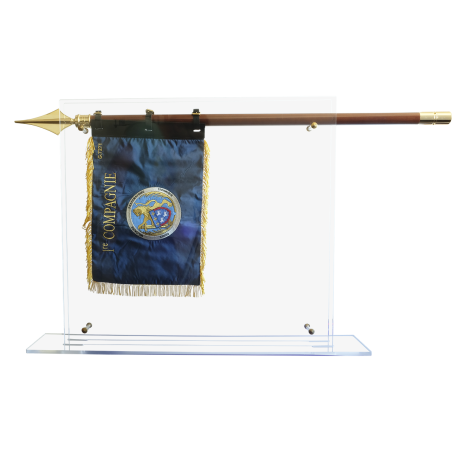 Vitrine plexi pour fanion militaire