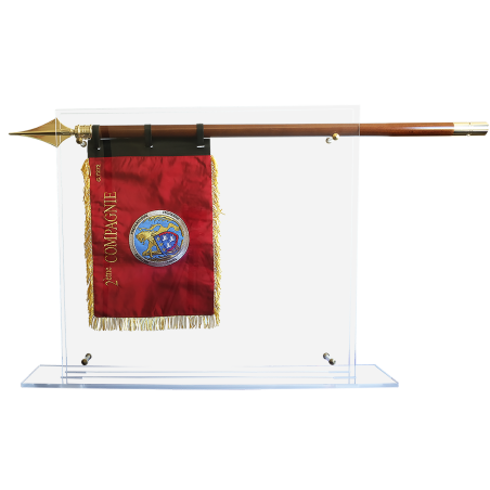 Vitrine plexi pour fanion militaire
