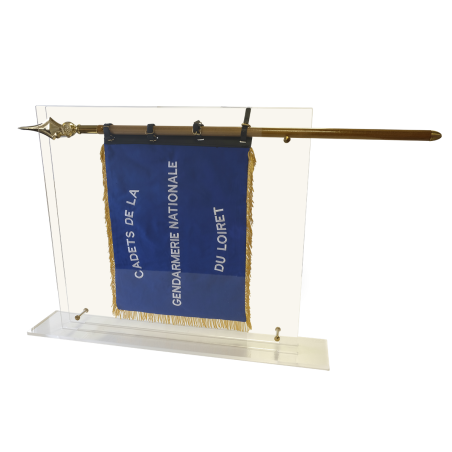 Vitrine plexi pour fanion militaire