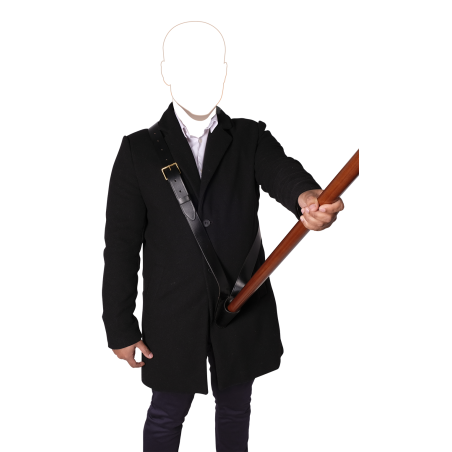 baudrier porte-drapeau en cuir noir