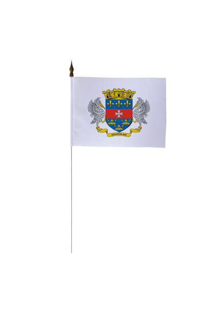Drapeau de table Armoiries Saint-Barthélemy 10 x 15 cm
