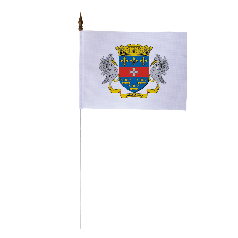Drapeau de table Armoiries Saint-Barthélemy 10 x 15 cm