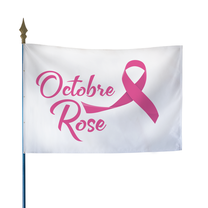 Drapeau Octobre Rose - Modèle A