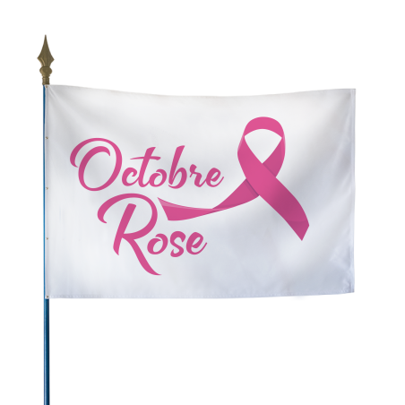Drapeau Octobre Rose - Modèle A