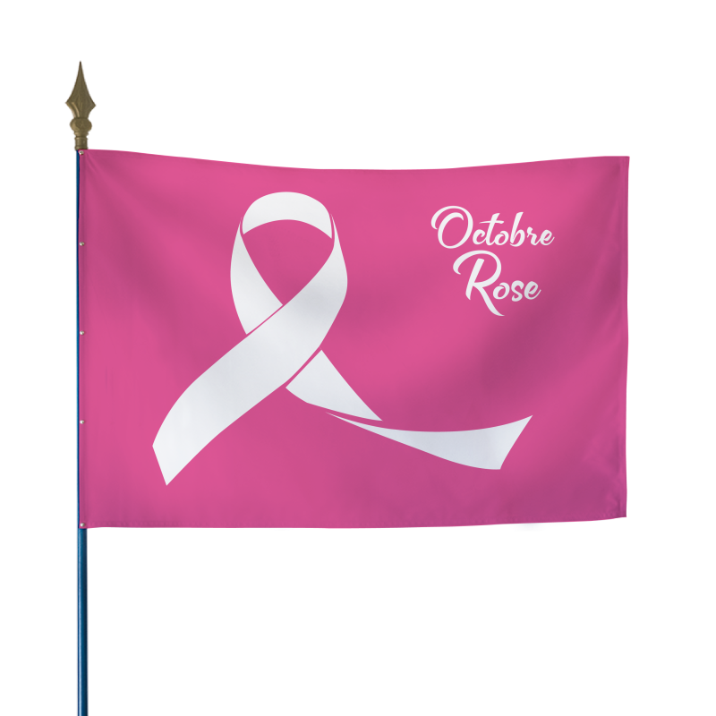 Drapeau Octobre Rose - Modèle B