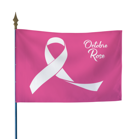 Drapeau Octobre Rose - Modèle B