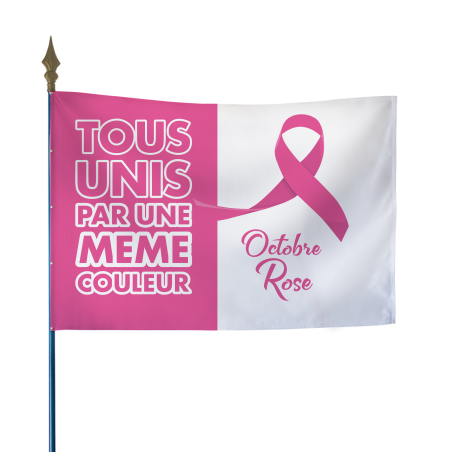 Drapeau Octobre Rose - Modèle C
