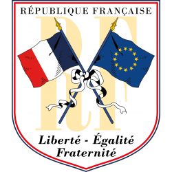 Ecusson porte-drapeaux Drapeaux France Europe LEF