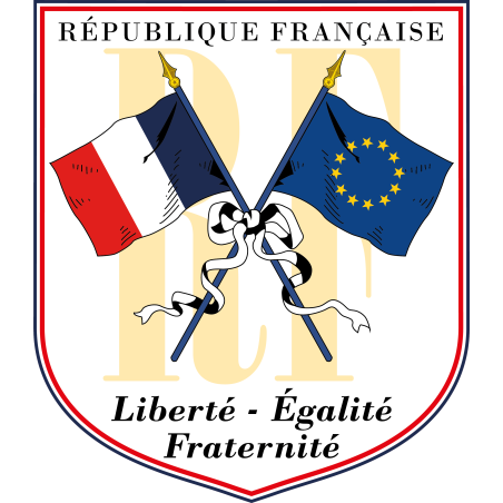 Ecusson porte-drapeaux Drapeaux France Europe LEF
