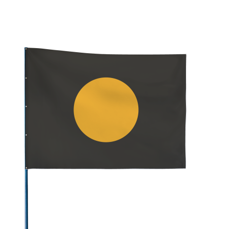 Drapeau de course automobile NOIR A DISQUE ORANGE