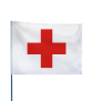 Drapeau de Karting à croix rouge sur fond blanc