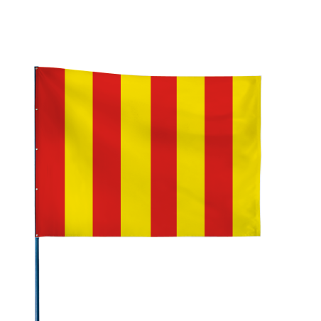 Drapeau de course automobile JAUNE A BANDES ROUGES