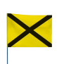 Drapeau de course automobile jaune avec croix noire