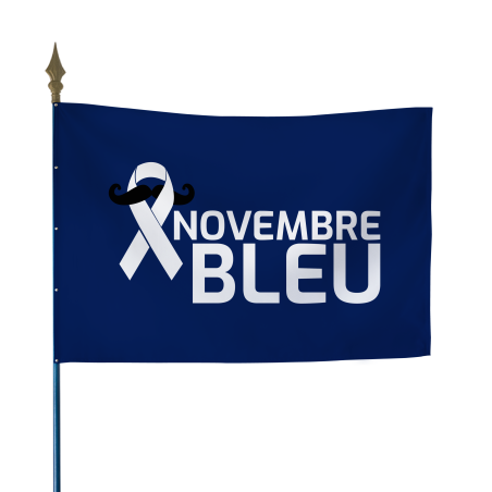 Drapeau Novembre Bleu Movember - Modèle B