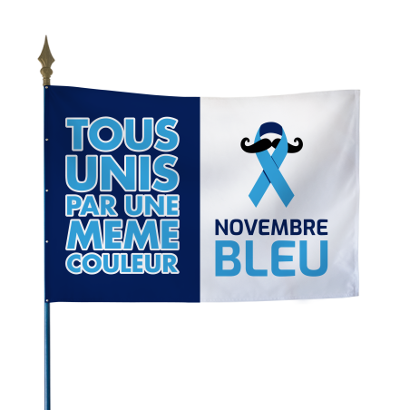 Drapeau Novembre Bleu Movember - Modèle C