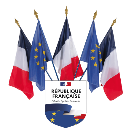 Ecusson porte-drapeaux France Europe LEF