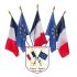 Ecusson porte-drapeaux Drapeaux France Europe LEF