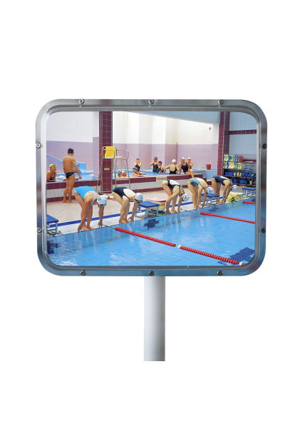 Miroir de surveillance en TOUT INOX 600 x 800 mm