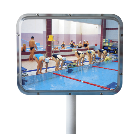 Miroir de surveillance en TOUT INOX 600 x 800 mm