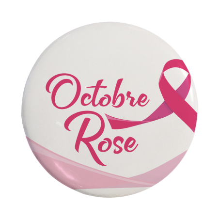 Badge Octobre Rose - fond blanc