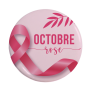 Badge Octobre Rose - Fond Rose
