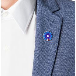 Pin's Argenté Bleuet De France - Pétale Tricolore