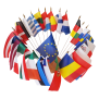 LOT Drapeaux de table des pays membres Européens sur socle - Bouquet 