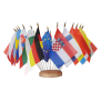 LOT Drapeaux de table des pays membres Européens sur socle - Bouquet 