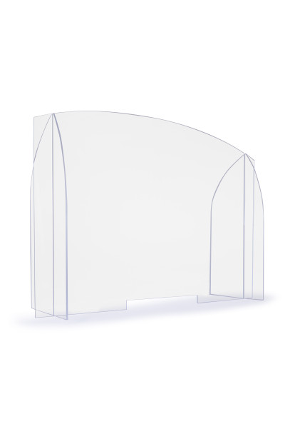 Paroi en plexiglas avec protections latérales - Hygiagrippe