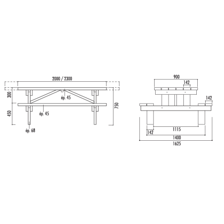 Table pique-nique Hanovre