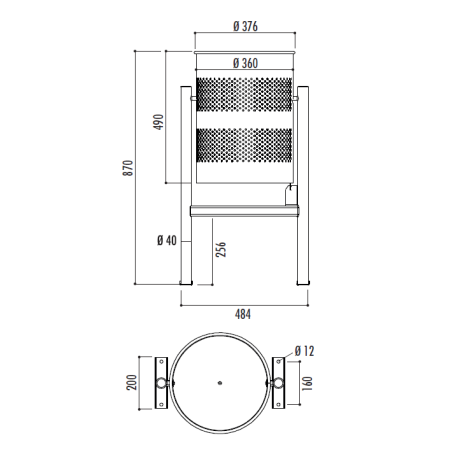 Corbeille Barcelona Modèle Rond