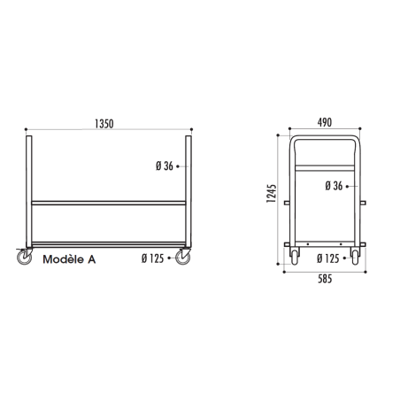 Chariot chaises pliantes